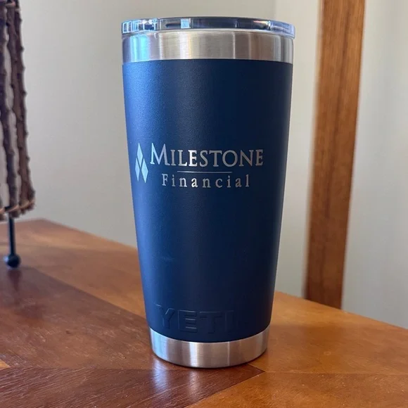 Yeti Navy Blue Rambler Tumbler 20oz with Mag Slider Lid - Picture 2 of 6